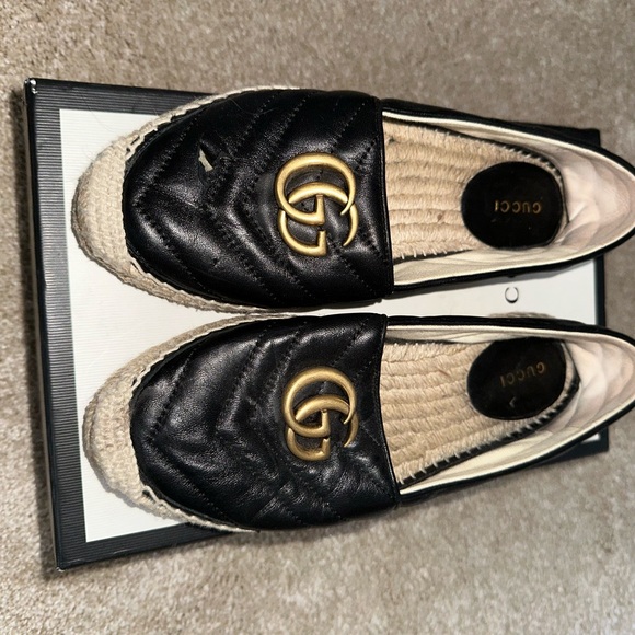 Authentic GUCCI Leather Espadrilles size 36.5 - Picture 2 of 6